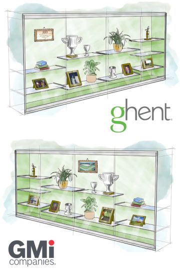 Ghent history display case.