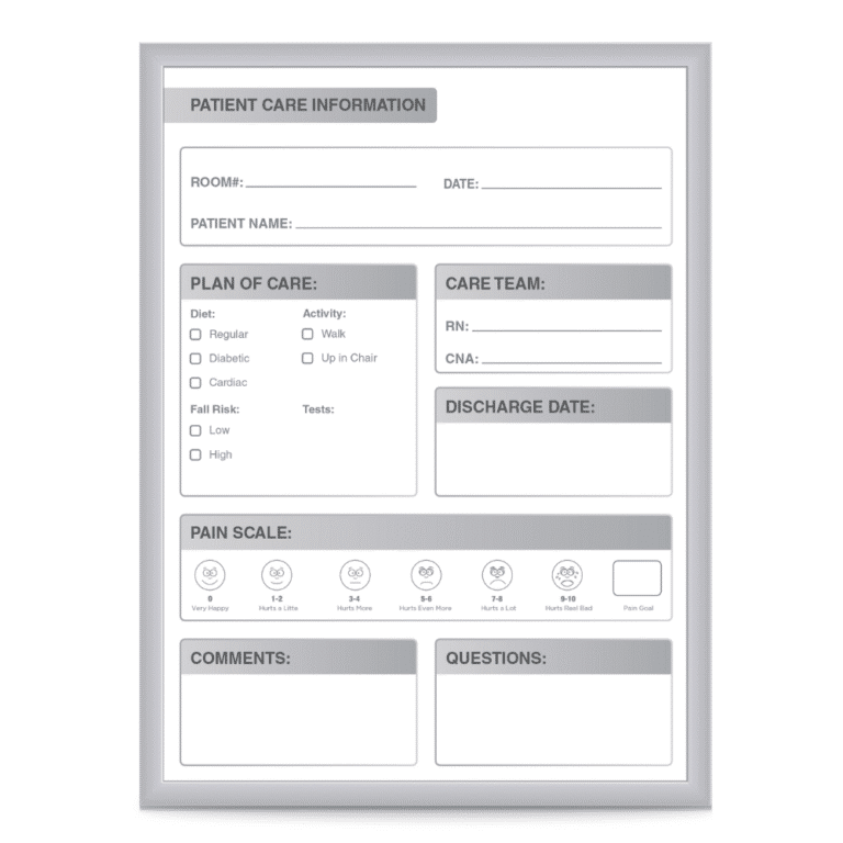 patient whiteboard vertical