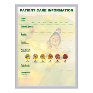 Patient Room Whiteboard with Butterfly background