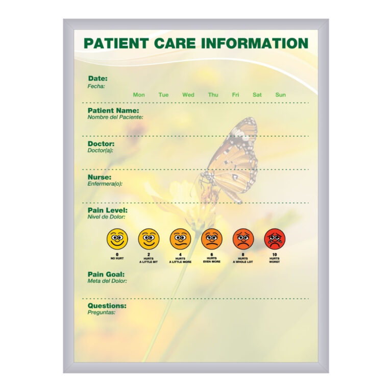 Patient Room Whiteboard with Butterfly background