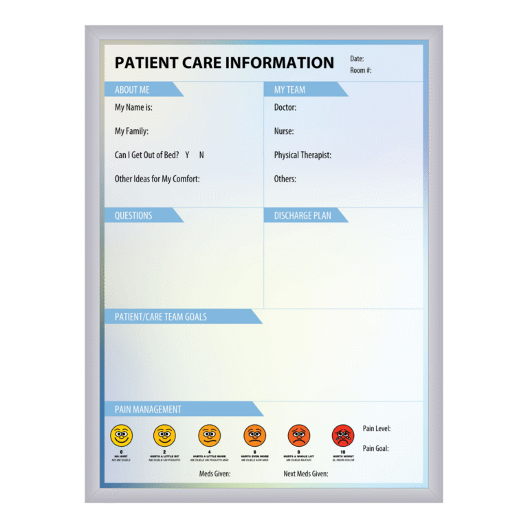 comprehensive care vertical whiteboard