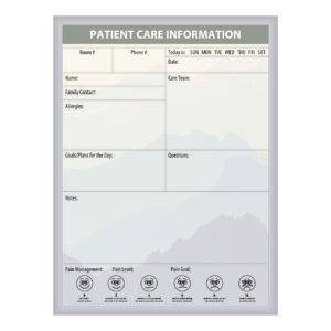 Patient Whiteboard with Mountain Background