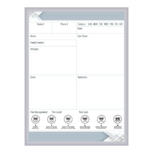 Patient Room Whiteboard with Gray border