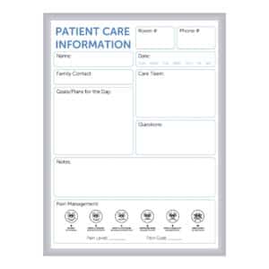 Patient care information whiteboard