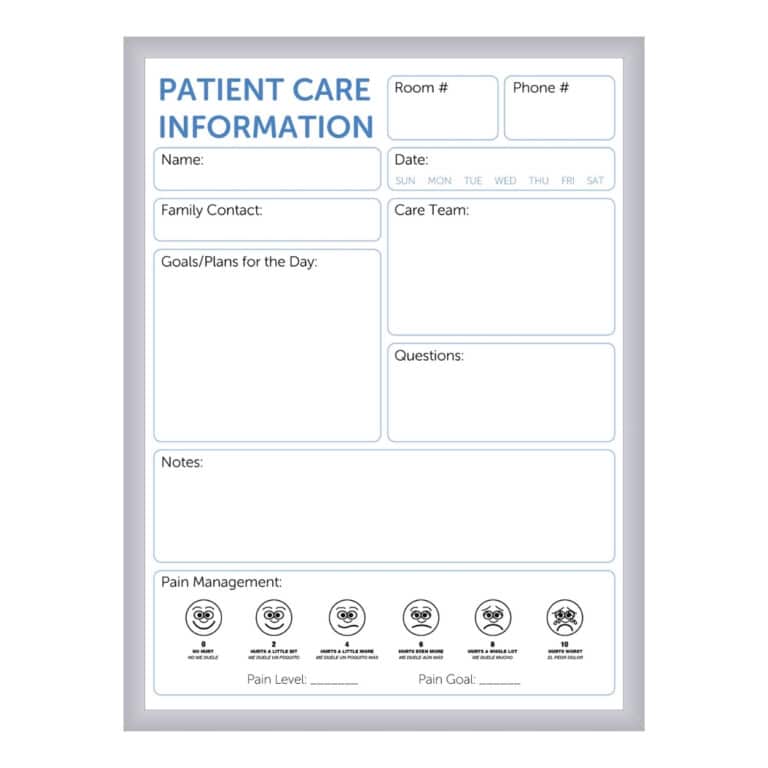 Patient care information whiteboard