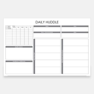 Daily Huddle Glass Whiteboard – Team Communication & Accountability