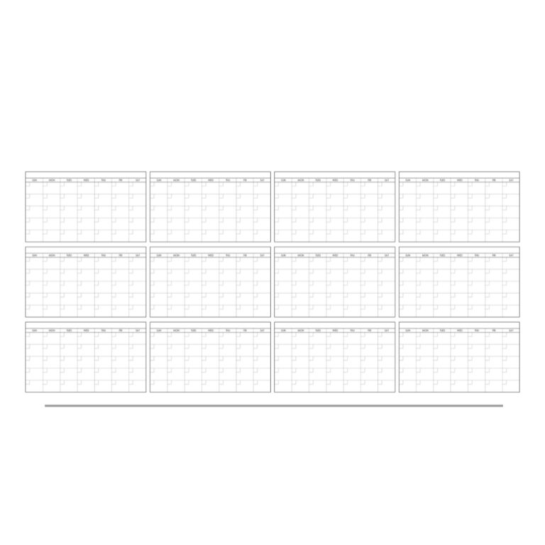 12 month calendar glass whiteboard