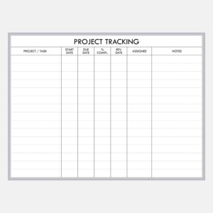project tracking whiteboard