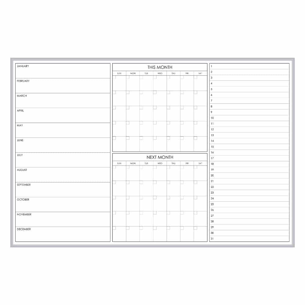 This Month / Next Month Planning Whiteboard 1 Whiteboard with Calendar Graphics