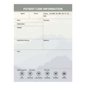 patient room glass whiteboard with mountain background