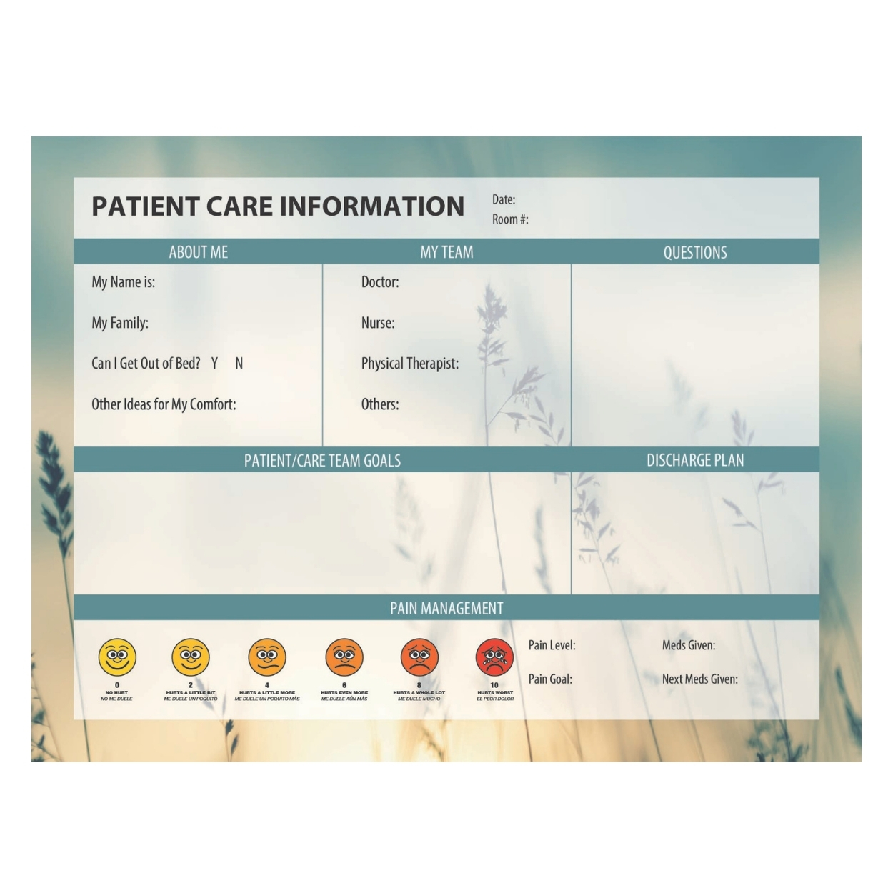 Patient Room Glass Whiteboard - Healing Environment Layout 3 patient room glass whiteboard horizontal