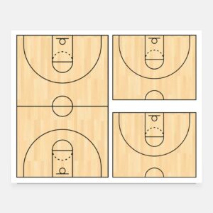 Multi-View Basketball Coaching Glass Whiteboard – Full & Half Court Layouts