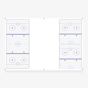 Multi-View Hockey Coaching Board – Full & Zone Strategy Glass Whiteboard