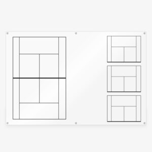 Multi-View Tennis Coaching Glass Whiteboard – Full Court & Drill Board