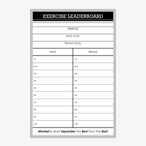 Exercise Leaderboard – Fitness Performance Tracking Whiteboard