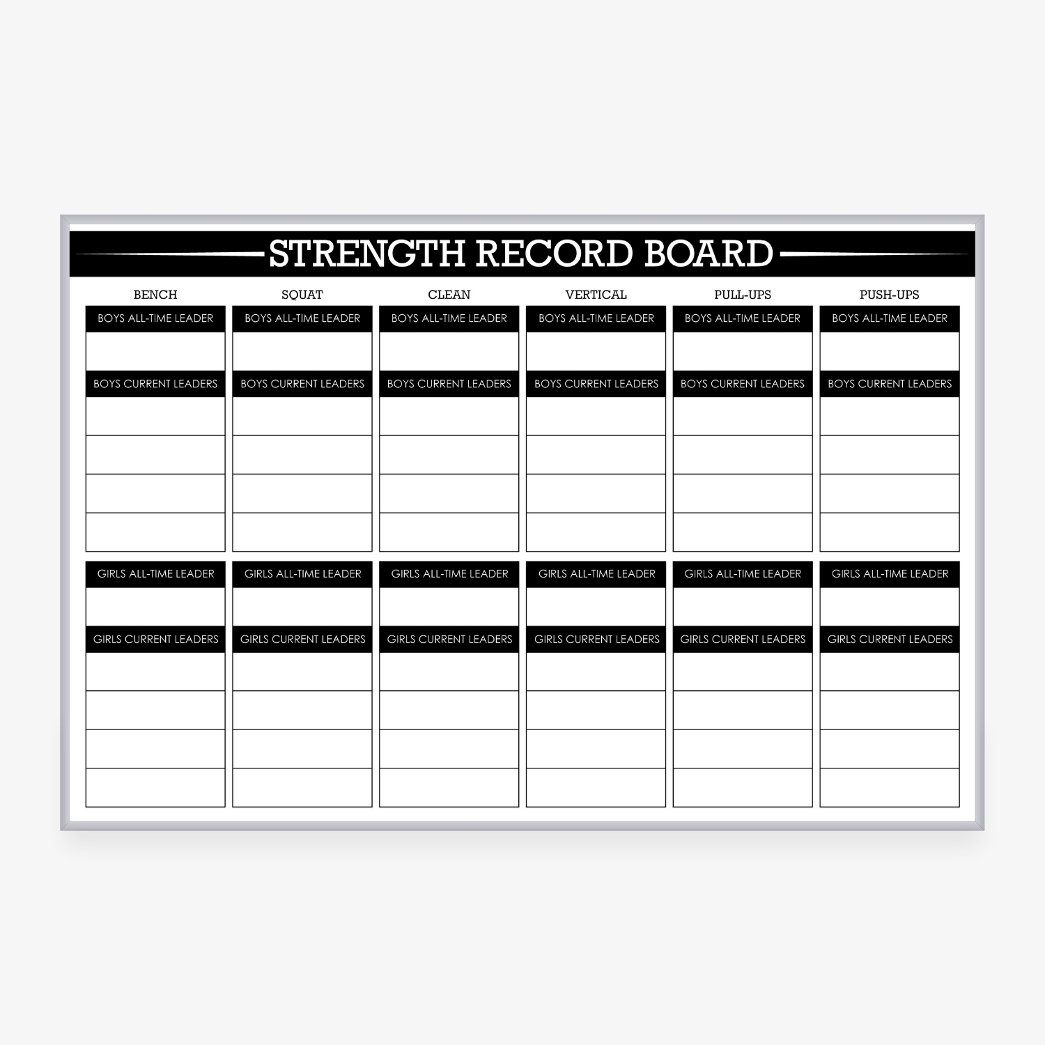 Strength Record Whiteboard – Athletic Performance Record Board 1 Strength Record Whiteboard – Athletic Performance Record Board