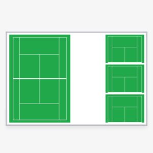 Multi-View Tennis Coaching Whiteboard – Full Court & Drill Board